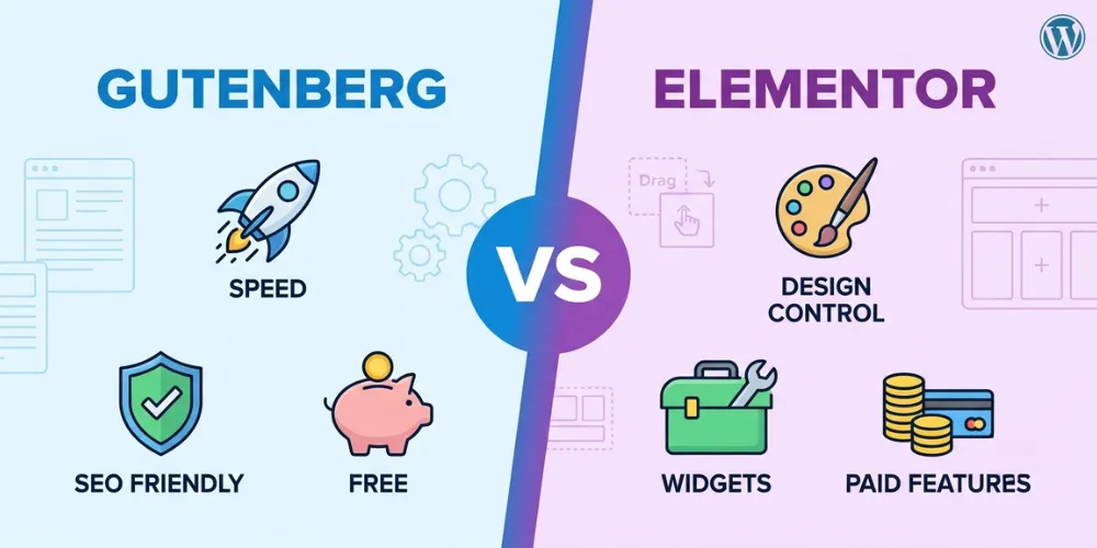 Elementor vs Gutenberg block editor for WordPress
